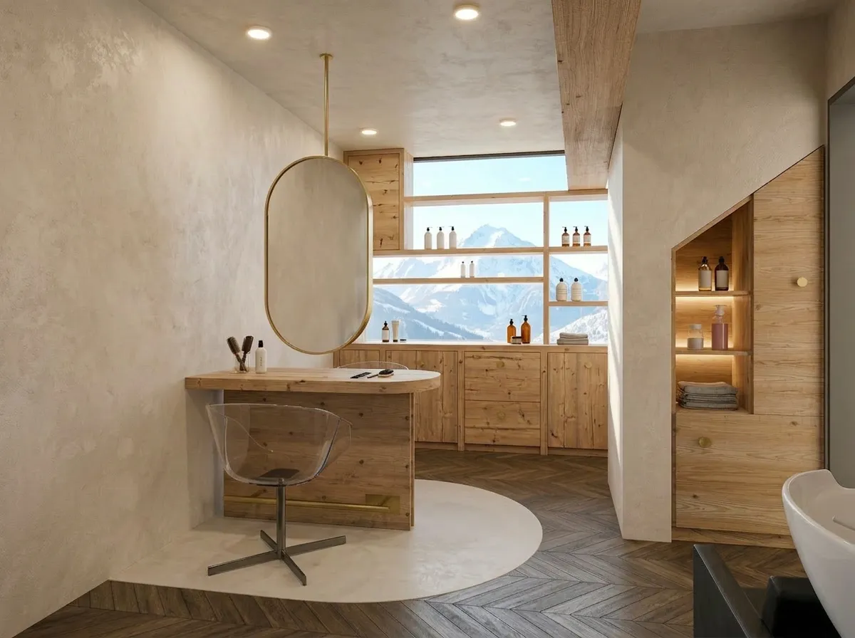 Vue d'ensemble d'un projet de design intérieur alpin